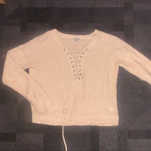 Lace-up Sweater